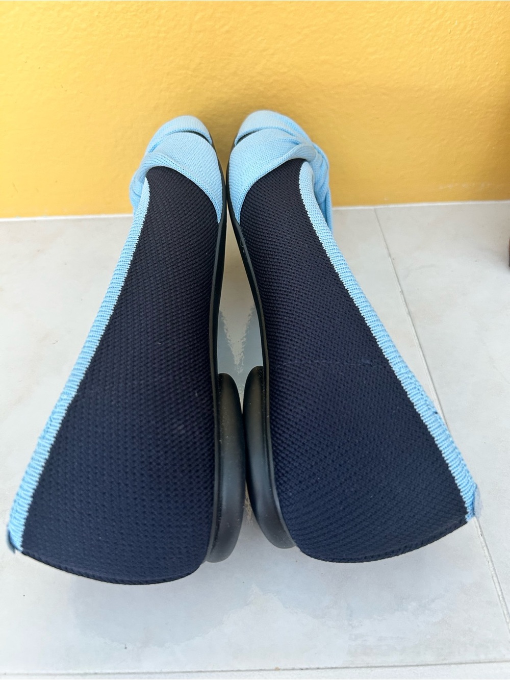 VIVAIA Aria 5° Pointed Toe Knit Ballet Flats Navy Blue Bow Size EU 39 8- 8.5 - Picture 8 of 10